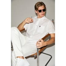 U.S. Polo Assn. U.s. Polo Assn. Erkek Beyaz Gömlek Kısa Kollu 50319023-vr013