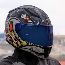Mavi Cam + Ls2 Rapid 2 Spox Motosiklet Kaskı Gri