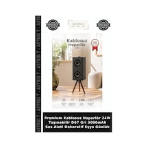 Premium Kablosuz Hoparlör 24w Taşınabilir D67 Gri 3000mah Ses Aleti Dekoratif Eşya Günlük