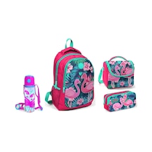 Coral High Flamingo Baskılı Beslenme Okul Çantası Kalemlik + Matara