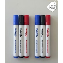 2 Paket 3'lü Beyaz Tahta Kalemi Seti - Kırmızı, Mavi, Siyah Kırmız/mavi/siyah