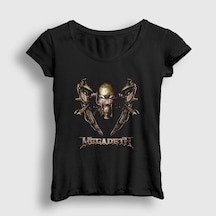Presmono Kadın Iron Megadeth T-shirt Siyah