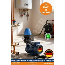 Qb60 0.55 Hp 0.37kw + Hidromat - Otomatik Aç Kapa Bahçe Bina Hidroforu - 2 Kat 2 Daire