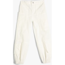 Koton Kargo Jogger Kot Pantolon Pamuklu Kapaklı Cep Detaylı Beyaz 4skg40066ad 4SKG40066AD000 Beyaz