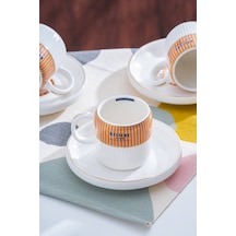 Acar Adonis Orange 6 Kişilik Kahve Fincan Takımı - 100 Ml Renkli