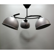 Mylights Gri Başlıklı Metal Avize Üçlü Avize