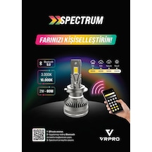 Vrpro Spectrum H4 Led Xenon Far Ampulü 12-24v Telefondan Uygulama Kontrollü 3000k-10000k Ayarlı