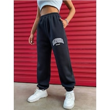 Kadın California Baskılı Paça Lastikli Oversize Eşofman 001