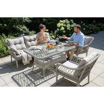 Kaş 3+1+1+masa Rattan Bahçe Balkon Mobilyası Gri