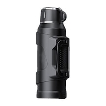 Spor Erkek Su Şişesi Su Şişeleri Spor Salonu Sızdırmaz Filtreli Termos Yalıtımlı Şişeler Bardak Vakumlu Mataralar Paslanmaz Çelik Yüksek Kapasiteli Seyahat Açık Hava Araba Siyah 1200ml