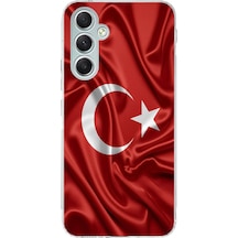 Samsung Galaxy A34 Uyumlu Türk Bayrağı Baskılı Silikon Kılıf Renkli