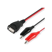 Sones Usb-a Dişi - 2 X Timsah Klipsli Güç Bağlantısı Uzatma Kablosu, Uzunluk: 0,5m