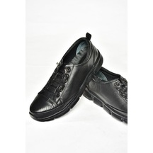 Fox Shoesp555191203 Siyah Hakiki Deri Comfort Ortopedik Taban Kadın Ayakkabı Siyah