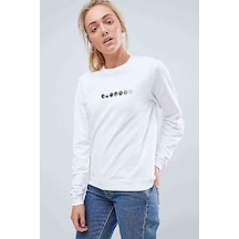 Kpop Aesthetic Shinee Baskılı Beyaz Kadın Sweatshirt (534806505)