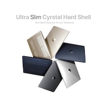 Macbook Air M5/m4/m3/m2 13.6 İnç İle Uyumlu Crystal Ultra Şeffaf Sert Kılıf 2026/2025/2024/2023/2022 A3449 - A3240 - A3113 - A2681 Yılları Ve Model Numaraları Şeffaf, 13.6 İnç