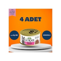 Gurme Soslu Somonlu Yetişkin Kedi Yaş Maması 4'lü Paket