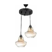 Rys Retro 2 Li Rustik Bal Camlı Dekoratif Sarkıt Avize Çap:30 Cm Beyaz