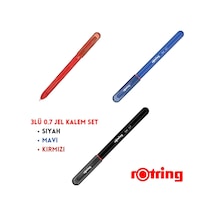 Jel Kalem 0.7 Mm, 3 Renk Set, Siyah Mavi Kırmızı Çok Renkli