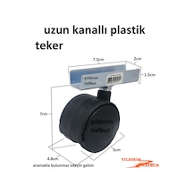 Sehpa Tekerleği 5cm Plastik Masa Tekerleği Uzun Boy Sunta Kanallı