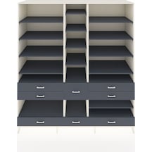 Kronos Dolap 19 Raflı 8 Çekmeceli 220x59x243 Aytaşı-antrasit/antrasit Antrasıt/antrasıt