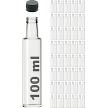 Afracam Dorika Şeffaf 100 ML Cam Şişe Sızdırmaz Kapak 81 Adet