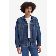 Relaxed Fit Trucker Tr Little Fighter Erkek Mavi Kot Ceket 001tp- Mavi