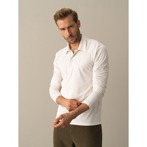 Beyaz Slim Fit Modal Basic Tişört 501948 Beyaz