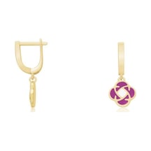 Diamond Line-Gülaylar - Sarı Altın 14 Ayar Geometrik Küpe Çocuk N11.9572