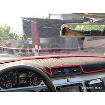 2007-2012 Modellerine Uygun VW Passat B5 Torpido Koruma Halısı Kenar Renk Kırmızı