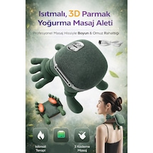 Kılıforyum Isıtmalı 3d Boyun Omuz Masaj Aleti Şarjlı Taşınabilir 3 Kademe Masaj Cihazı Koyu Yeşil
