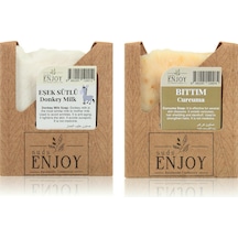Suds Enjoy Doğal Eşek Sütlü + Bıttım El Yapımı Yüz Saç ve Vücut Sabunu 2 x 100 G