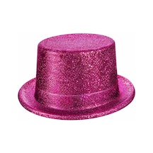 Fuşya Simli Glitter Silindir Parti Şapkası