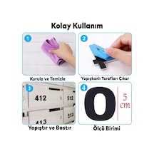 Yapışkanlı Kapı Numarası Küçük Boy 50 Mm 5 Cm Numara 0 Rakam Sıfır Sayı Siyah Renk Numaralar 1 Adet Diğer