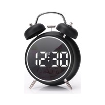 Çift Çanlı Dijital Alarm Saati 70db Yüksek Sesli, Led Ekranlı, Sıcaklık Ve Tarih Gösterimli, Sessiz Çalış