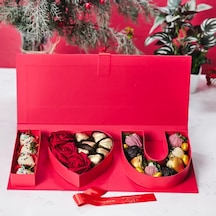 Sevgililer Günü I Love You Çikolata Kutusu Çilekli