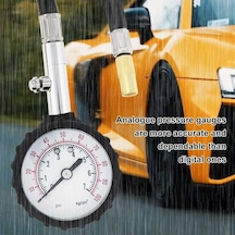 Dashanshop 0-psı Yüksek Hassasiyetli Siyah Ağır Hizmet Kamyon Motorsiklet Atv Bisiklet Lastik Basınç Ölçer