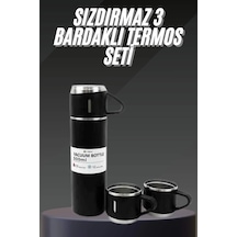 Termos Seti Paslanmaz Çelik 3 Bardaklı Vakumlu Termos Set 500 Ml 12 Saate Kadar Isı Koruma Çok Renkli 65669497