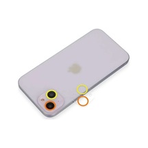 İphone 13 Renkli Kamera Lens Koruma Cam - Sarı-turuncu Diğer