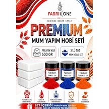 Premium Mum Yapım Hobi Seti - Parafin Wax 500 Gr - 3'lü Toz Mum Boyası Seti - Kırmızı, Mavi, Turuncu Bkfabpw5003kmt Karışık