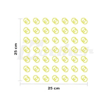 Gg 25x25cm Folyo Kesim Evrensel Desen Kaplama Neon Sarı Yeşil
