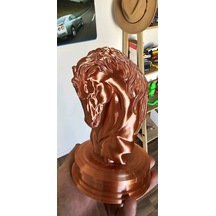 14cm Bronz Renk At Keyheli Büstü Hediyelik Dekoratif Obje Figür 15 Cm