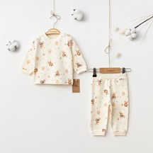 Ciccim Baby Ayıcık Desen Pijama Takımı 5034 Krem