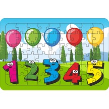 Sayılar 54 Parça Ahşap Çocuk Puzzle Yapboz Model 1