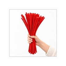 Şönil Çubuk 8 Mm Kalınlık 30 Cm Uzunluk, 100 Adet - Kırmızı