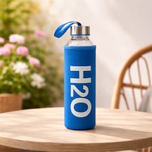 H2o Kılıflı Cam Matara - Mavi / Şeffaf - 500 Ml Çok Renkli