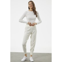 Sementa Jogger Rahat Kalıp Triko Pantolon - Kemik 001