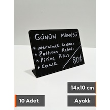 10 Ad Silinebilir Karatahta Siyah Etiket Stand İsimlik 14x10 Cm