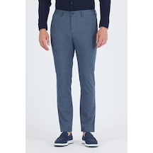 İmza Lacivert Kendinden Desenli Yan Cep Slim Fit Jogger Pantolon 1003250161 Lacivert