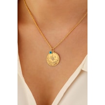 Sefa Gold 14 Ayar Altın Büyük Boy Tuğra Göz Halat Zincir Kolye