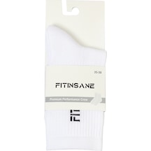 Fitinsane Premium Performance Crew Unisex Beyaz Spor Çorap